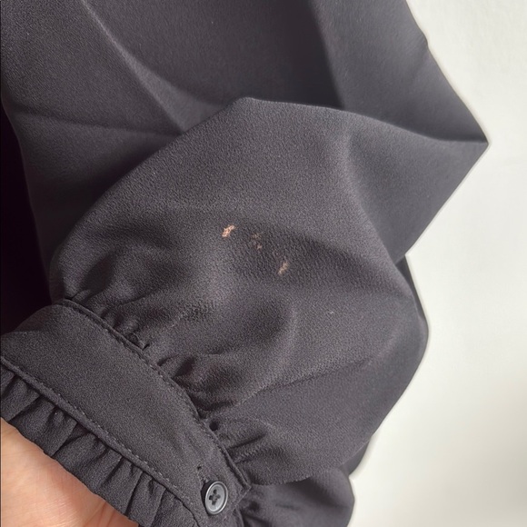 ❤️Alfani Extra 4XL Black Long Sleeve Tie Front Blouse NWOT - Picture 6 of 10